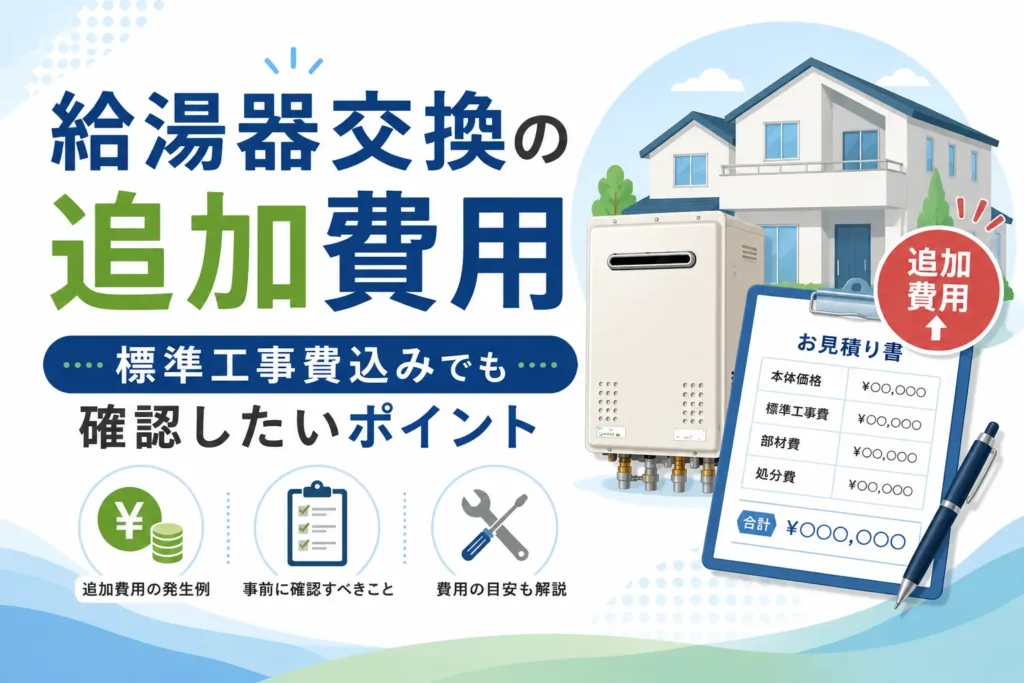 給湯器交換の追加費用と標準工事費込みで確認したいポイント